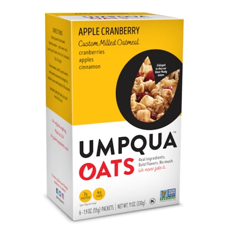 Umpqua Oats Apple Cranberry Crisp Oatmeal Packets - 11.6 oz. Box, PK8 P0608ACC